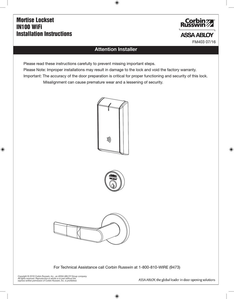 Assa Abloy Corbin Russwin IN100 User manual