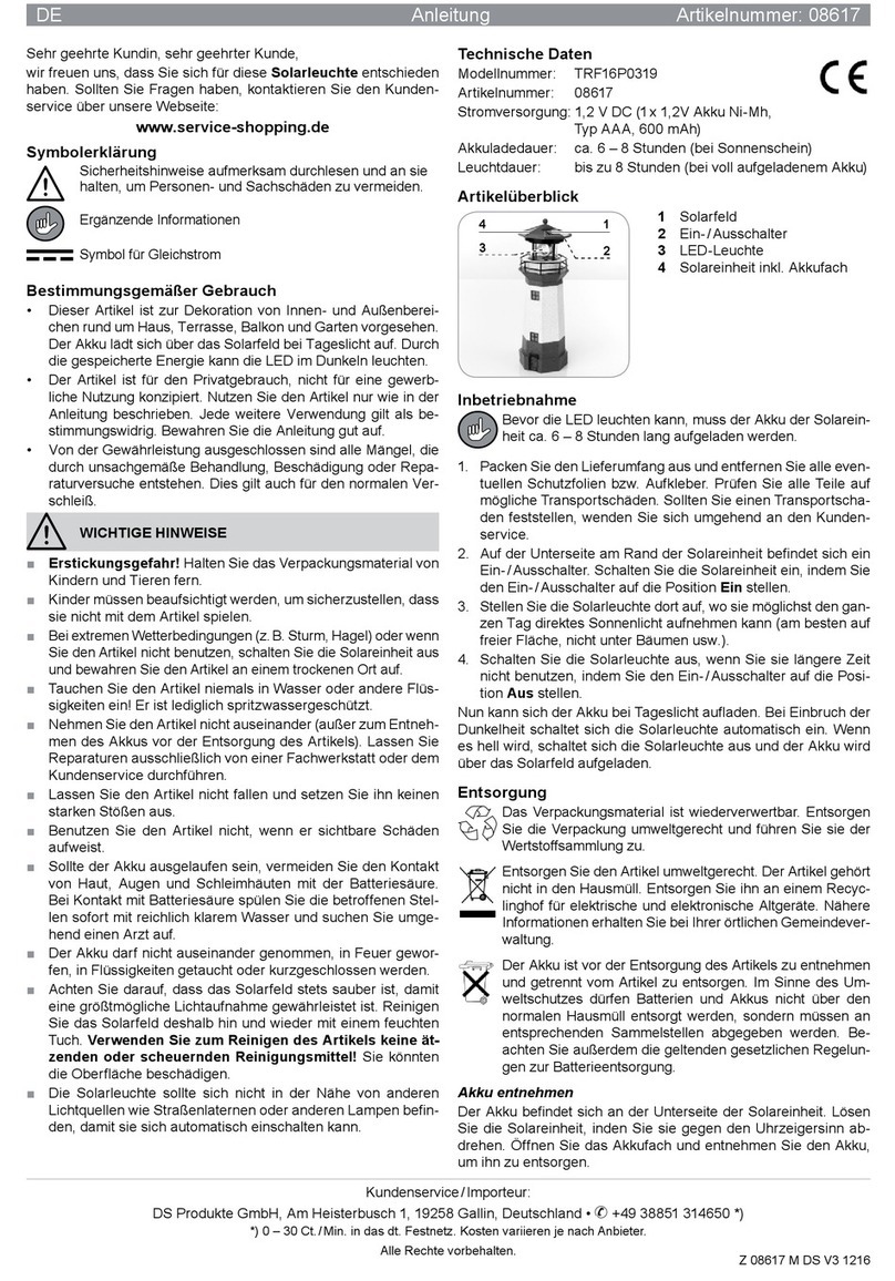 DS Produkte TRF16P0319 instructions