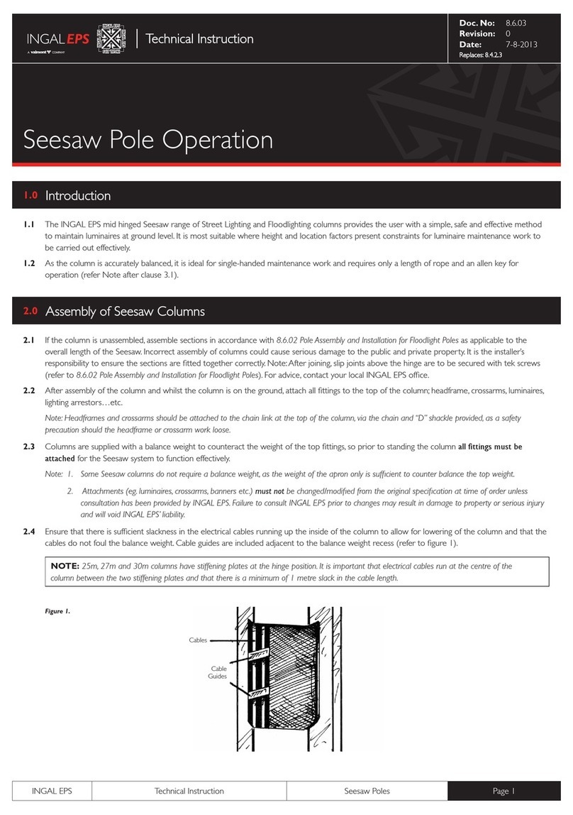 valmont INGAL EPS Seesaw Pole Technical Instruction valmont INGAL EPS Seesaw Pole Technical Instruction