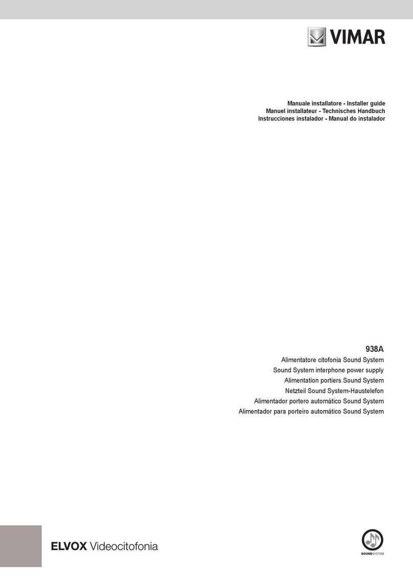 Vimar ELVOX 938A Installer's guide