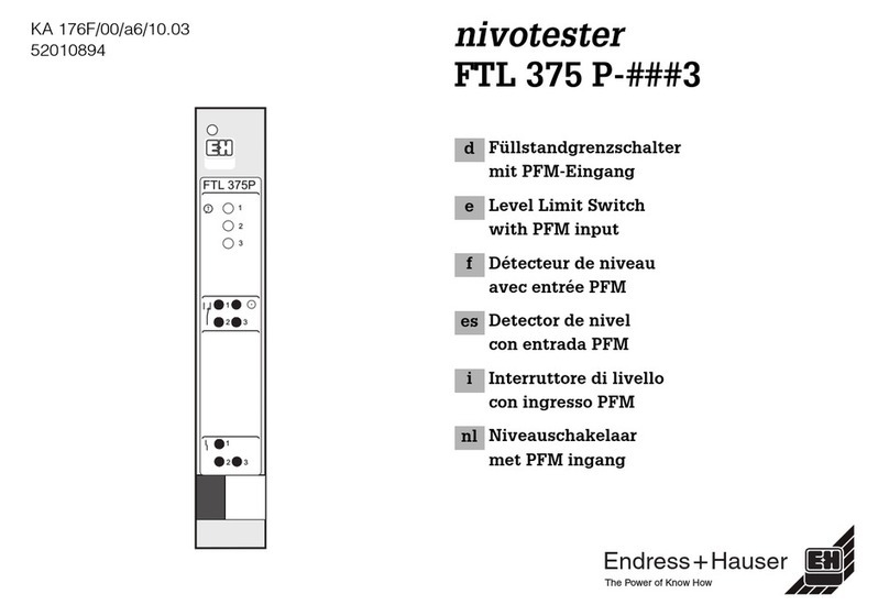 Endress+Hauser Nivotester FTL375P User manual