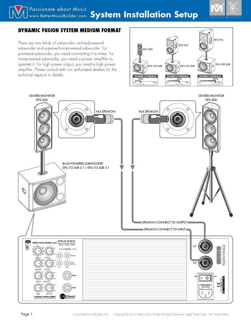 Better Music Builder DFS-112 SUB 2.1 System Installation Setup