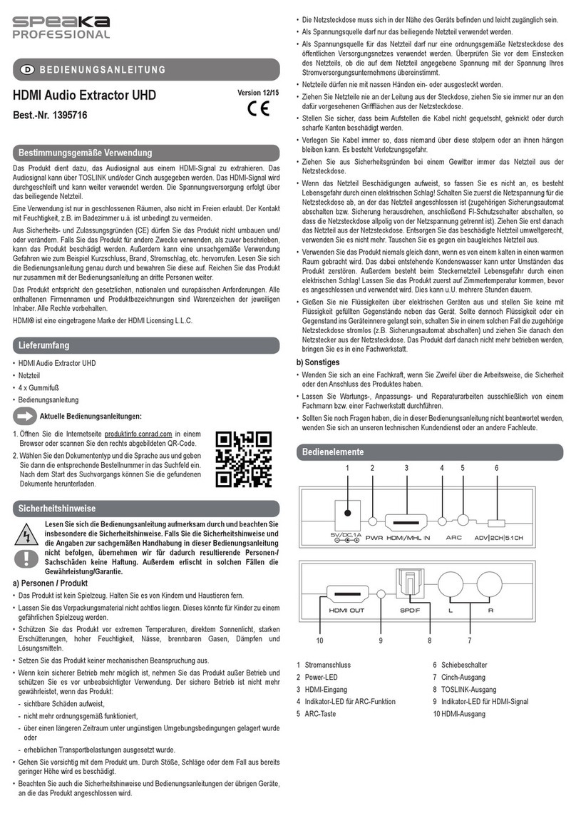 Speaka Professional SP-AE-H/TC-04 operating instructions Speaka Professional SP-AE-H/TC-04 operating instructions