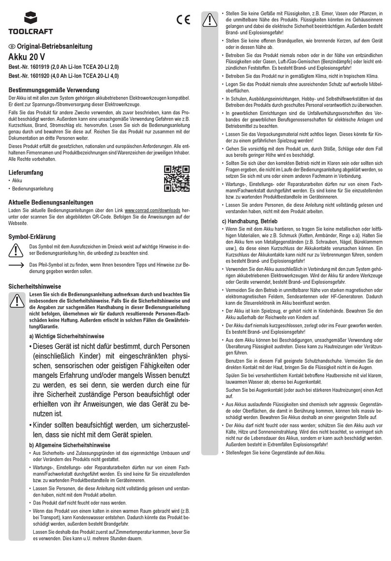 TOOLCRAFT TCEA 20-LI 2.0 User manual