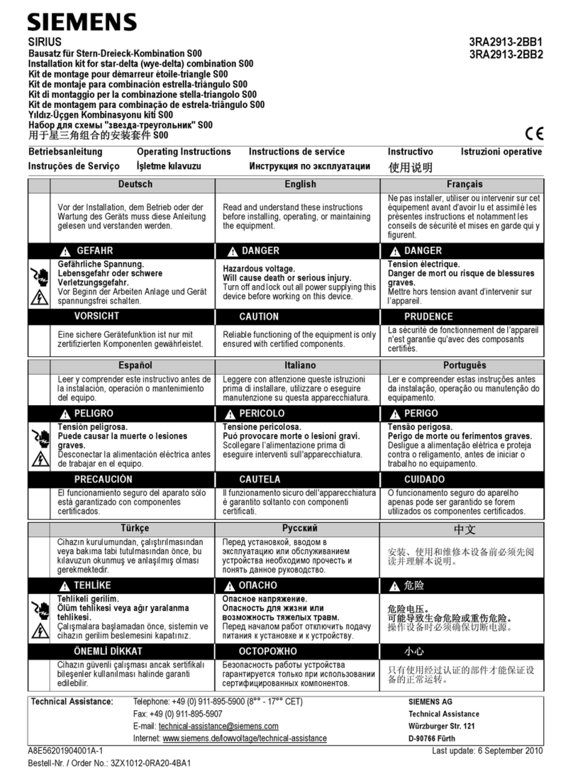 Siemens SIRIUS 3RA2913-2BB1 User manual