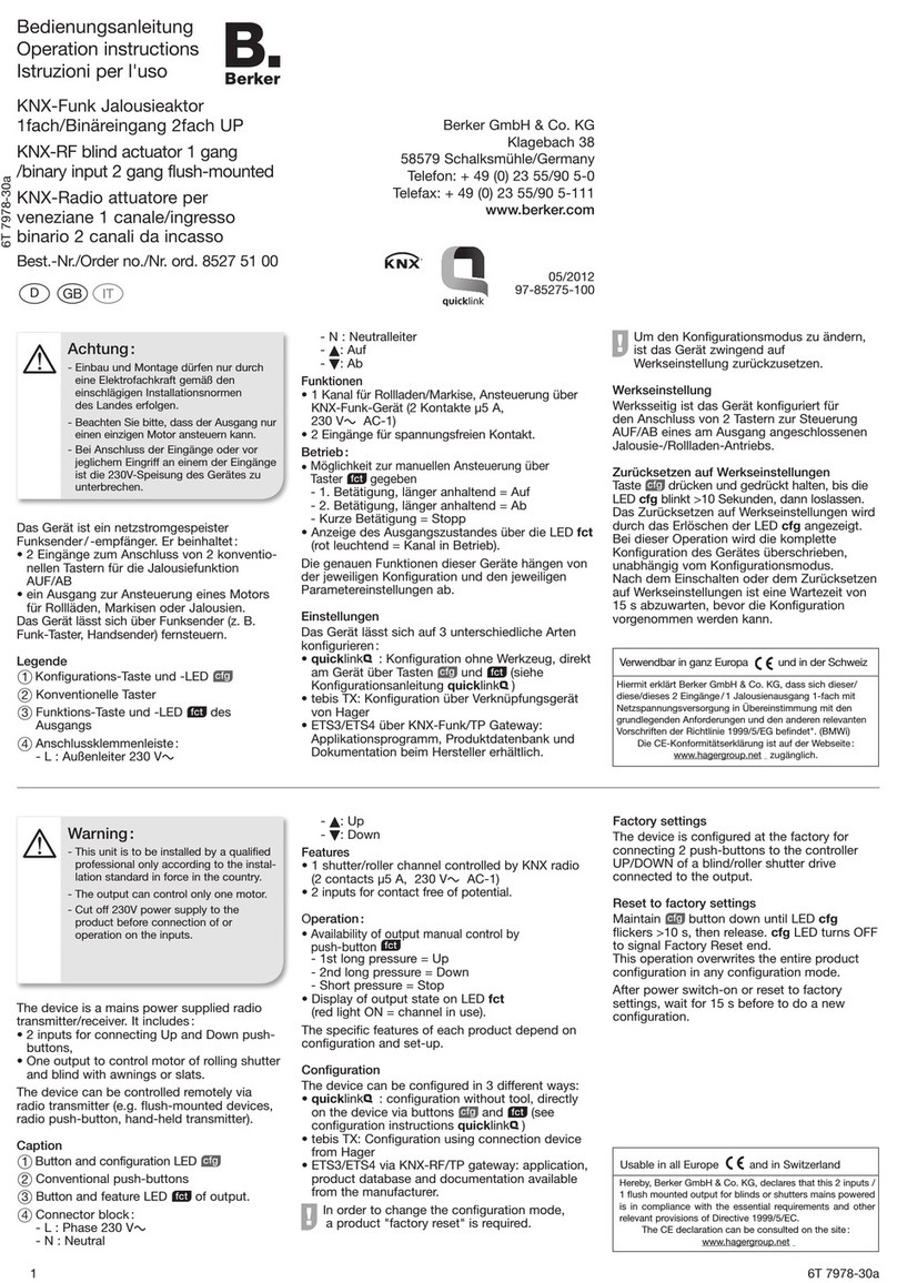 Berker KNX-RF User manual