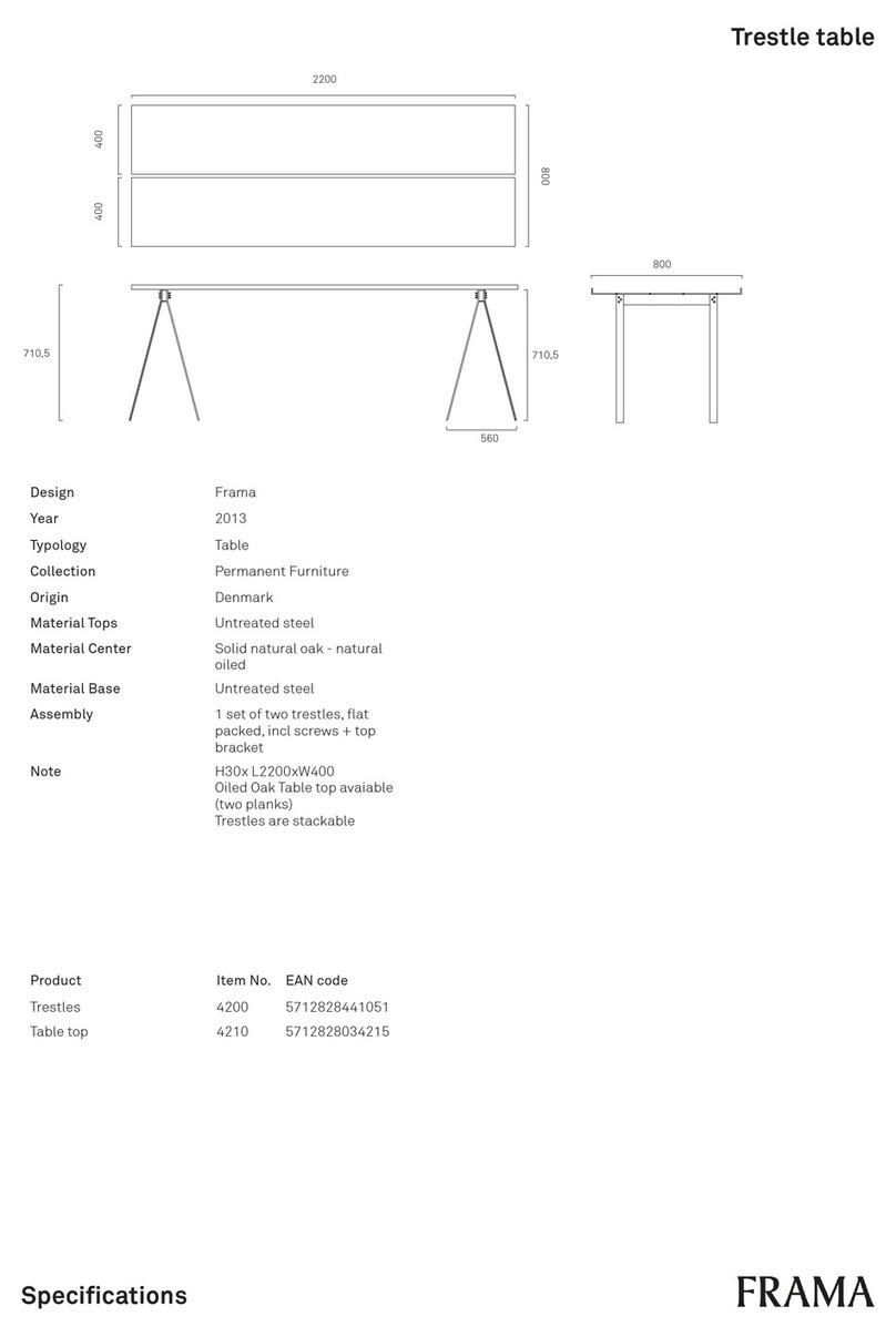 Frama Permanent Furniture Trestle 4200 User manual Frama Permanent Furniture Trestle 4200 User manual