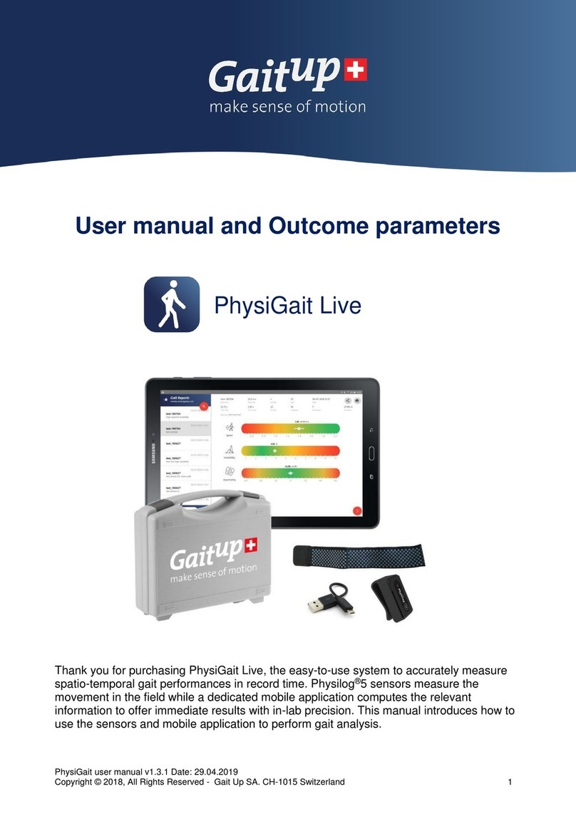 Gait up PhysiGait Live User manual and Outcome parameters