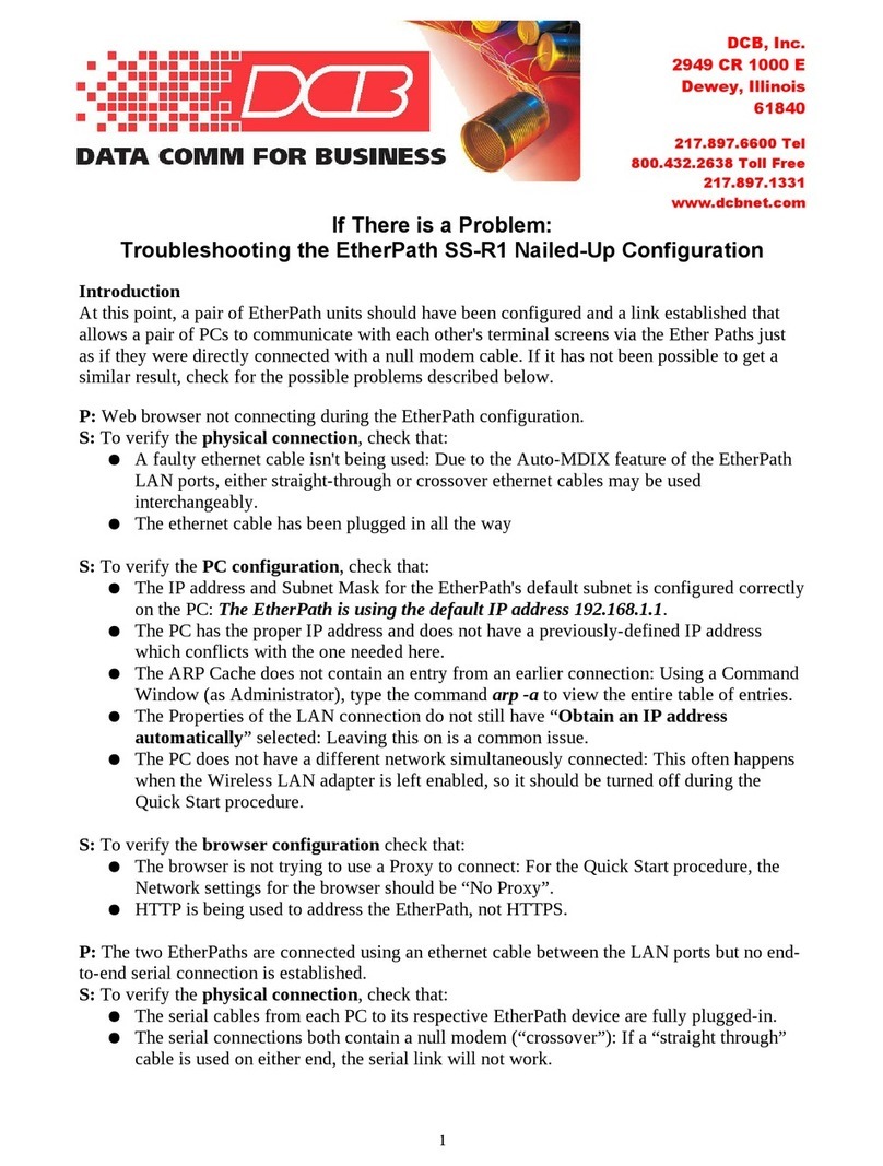 DCB EtherPath SS-R1 Troubleshooting