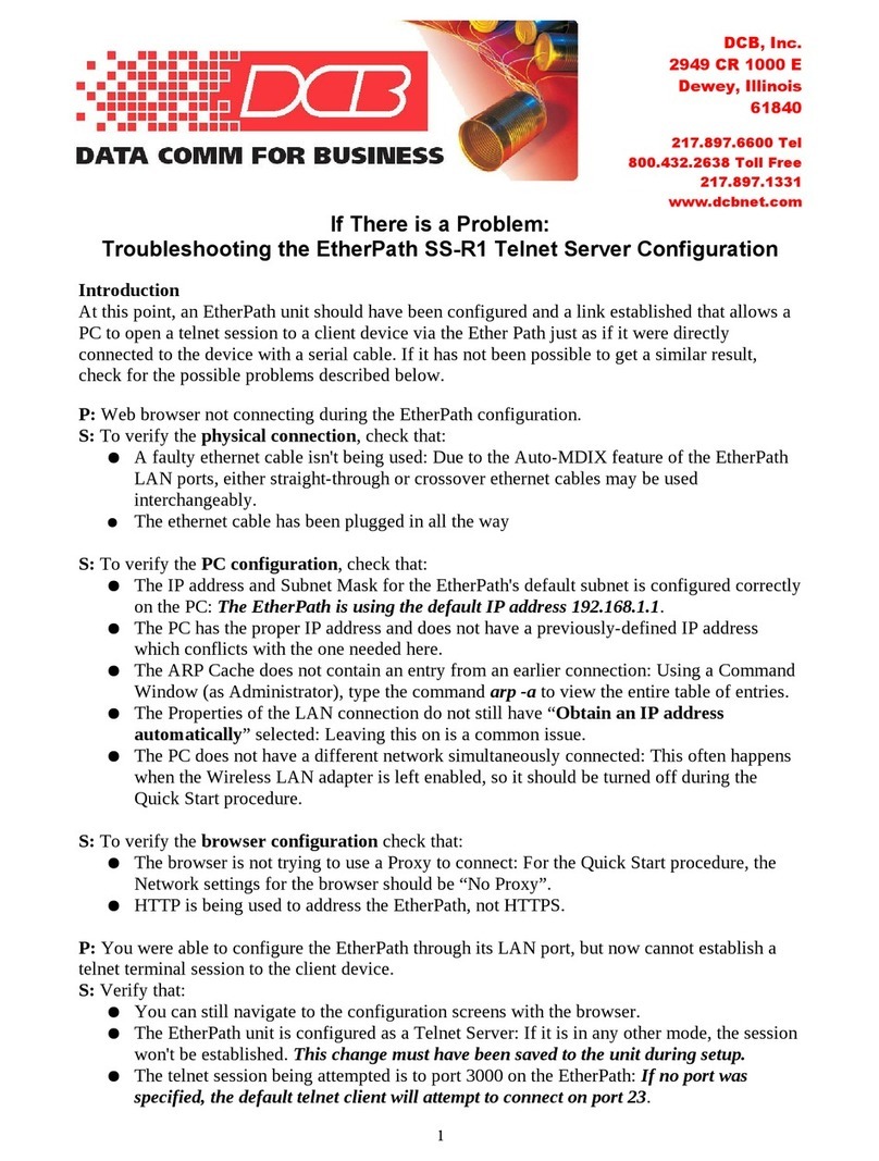 DCB EtherPath SS-R1 Operating instructions