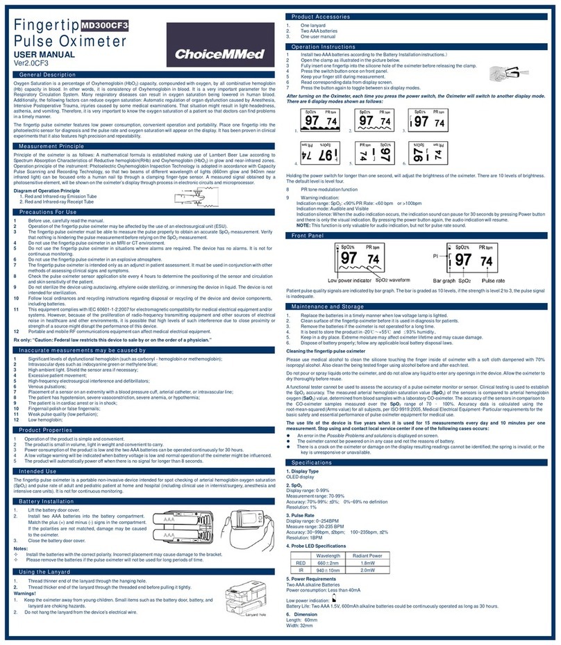 ChoiceMMed MD300CF3 user manual ChoiceMMed MD300CF3 user manual