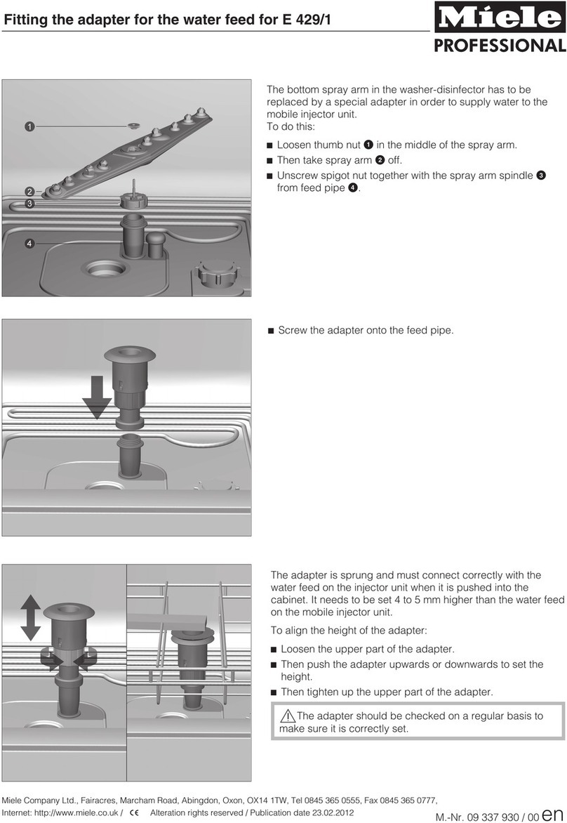Miele E 429/1 Fitting instructions