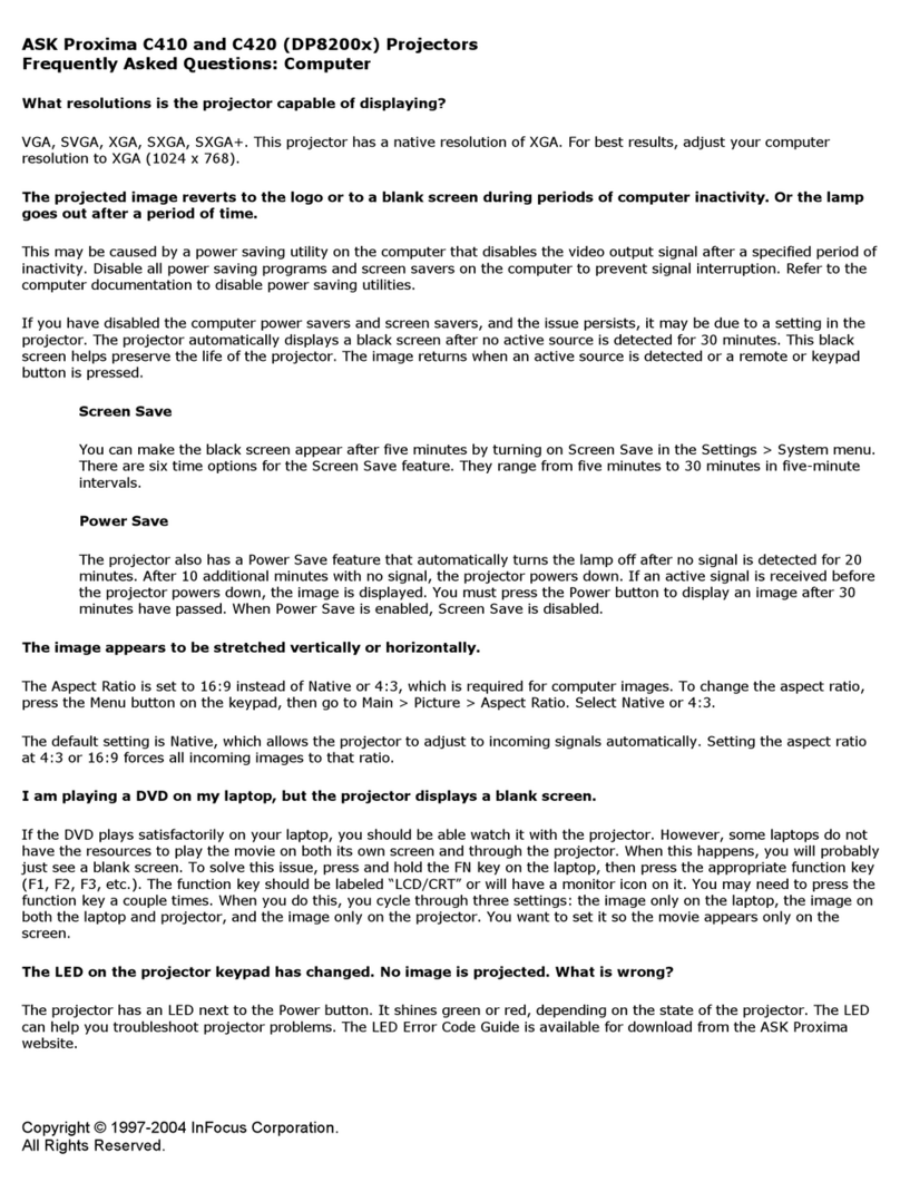 Ask Proxima C410 Instruction Manual