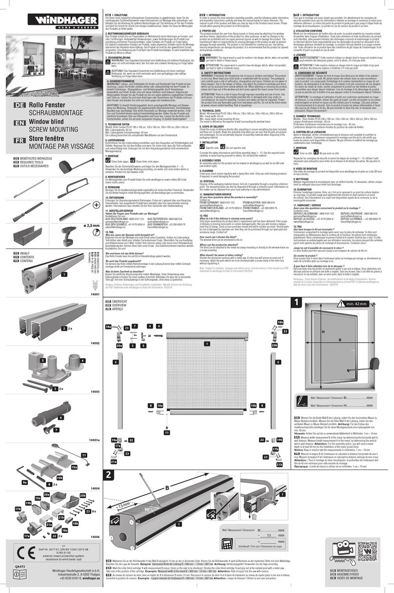 Windhager Window blind PLUS Guide