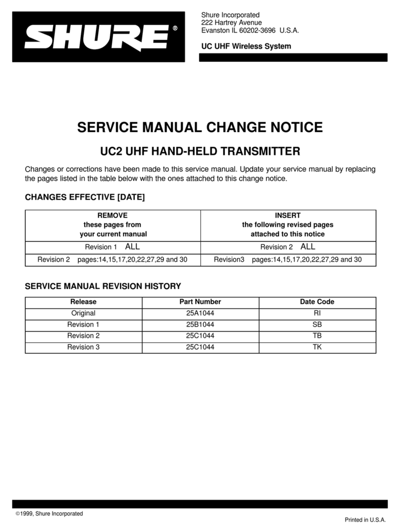 Shure UC2 Service manual