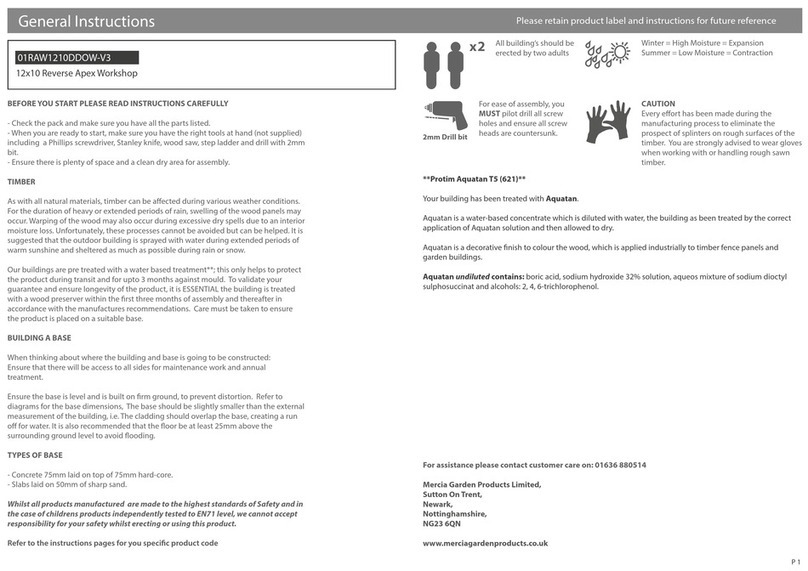 Mercia Garden Products 01RAW1210DDOW-V3 General instructions