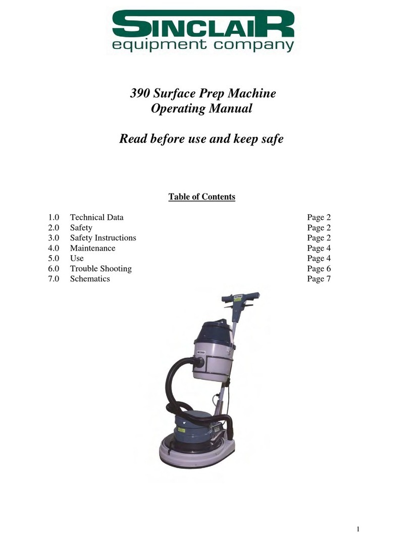 Sinclair Surface Prep Machine 390 operating manual Sinclair Surface Prep Machine 390 operating manual