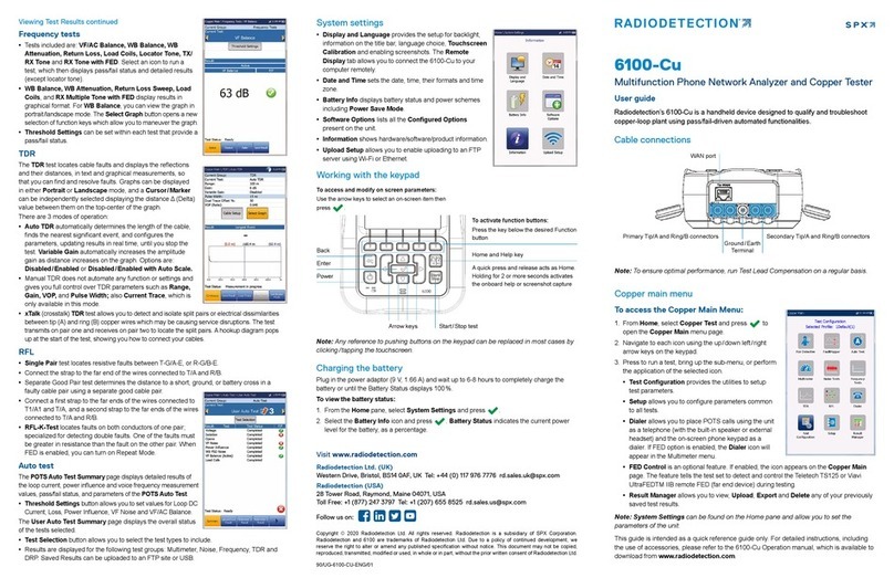 SPX RADIODETECTION 6100-Cu user guide