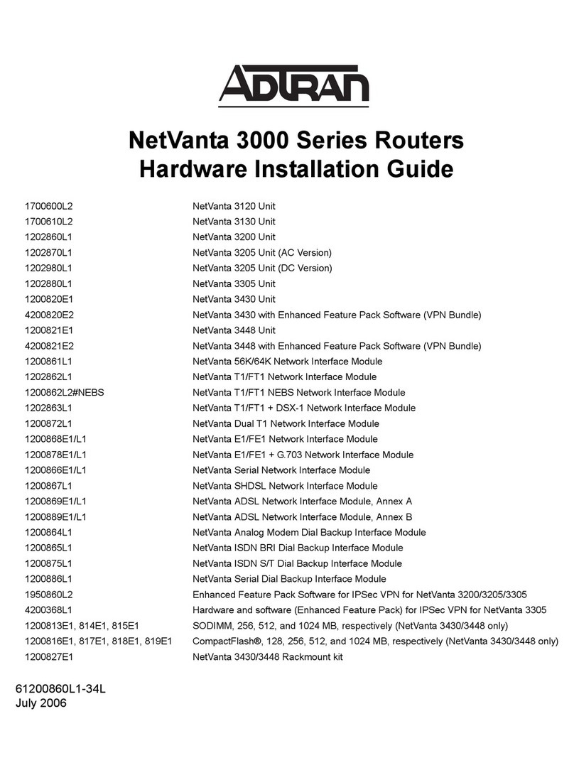 ADTRAN NetVanta 3000 Series Hardware installation guide ADTRAN NetVanta 3000 Series Hardware installation guide