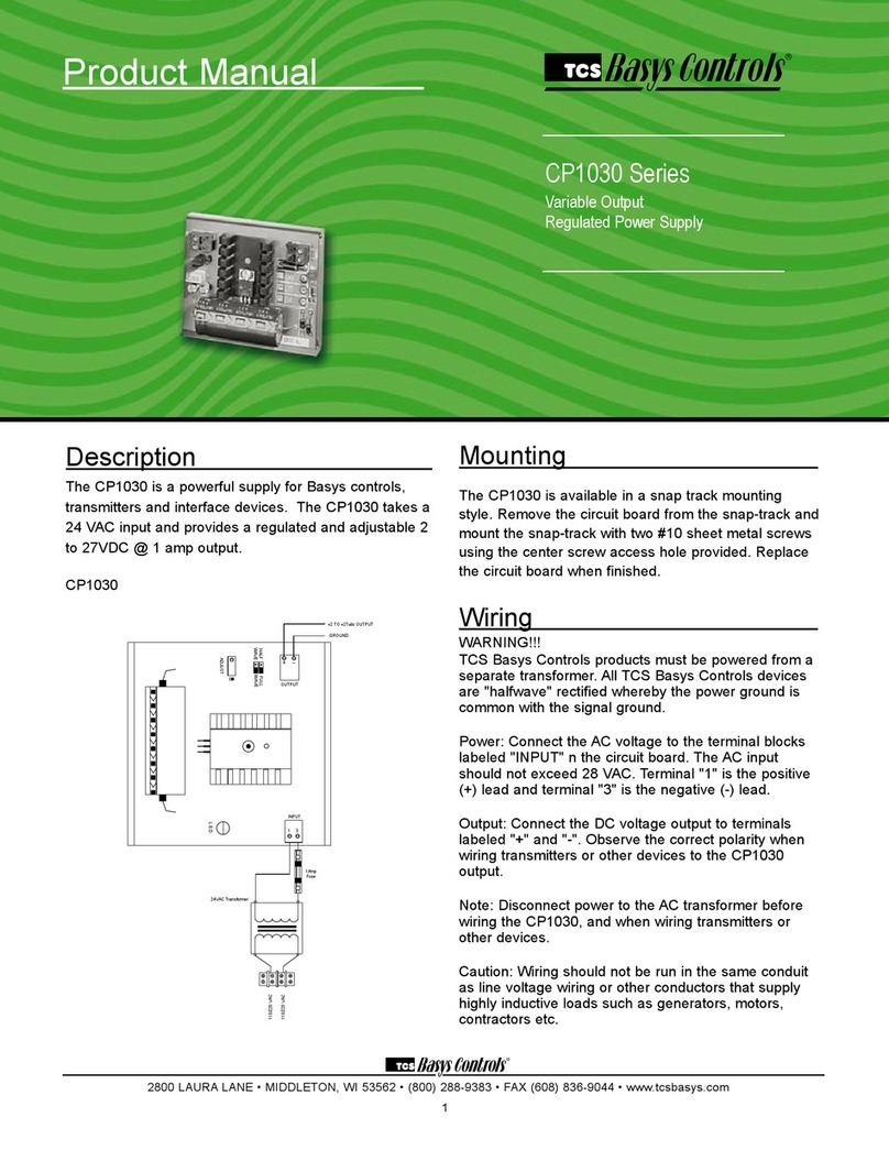 TCS Basys Controls CP1030 Series product manual