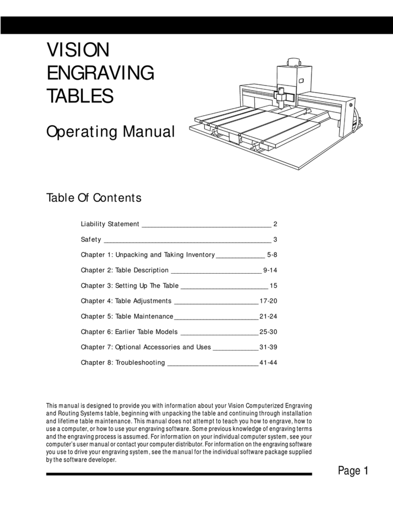 Vision Engraving & Routing Systems 1212 User manual