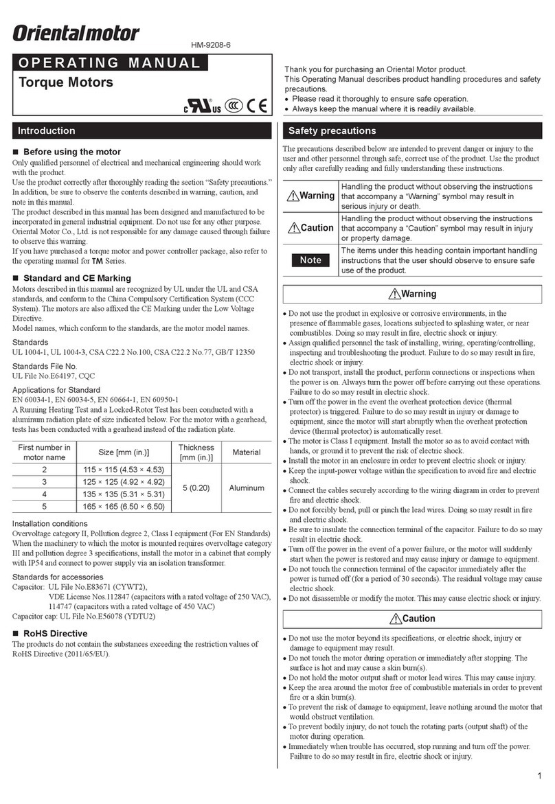 Oriental motor 2TK3GN-AW2J User manual