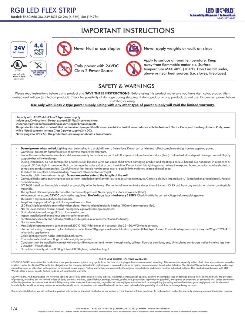 LED World FA60M50-XM-24V-RGB Important instructions LED World FA60M50-XM-24V-RGB Important instructions
