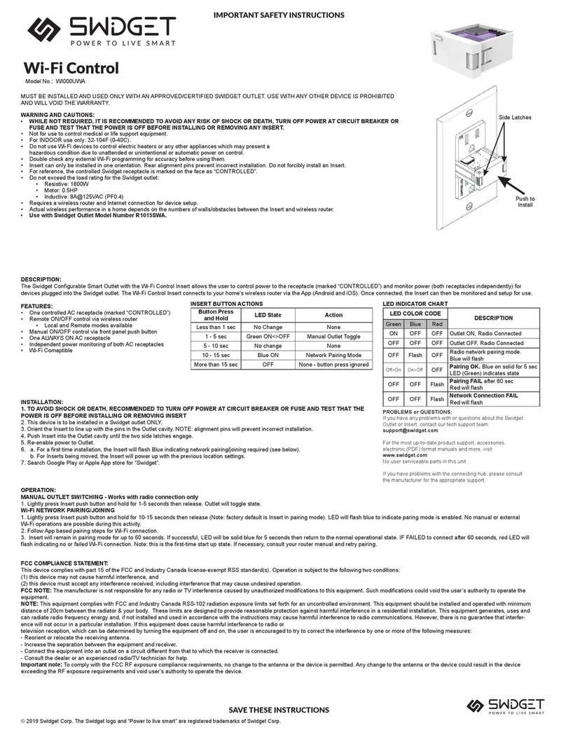 Swidget WI000UWA User manual