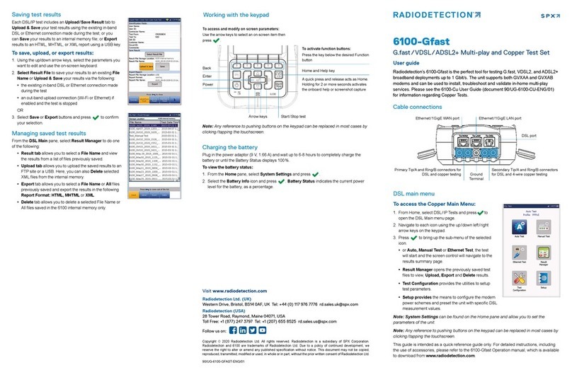 SPX Radiodetection 6100-Gfast user guide
