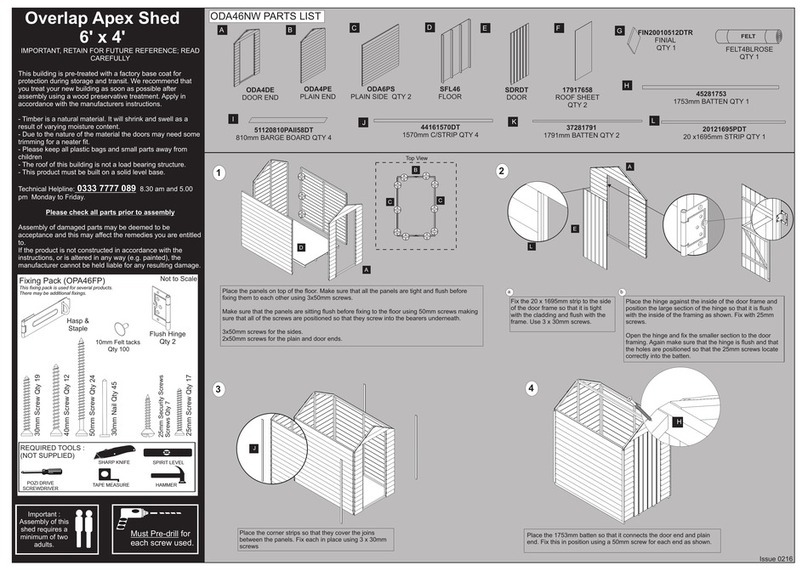 Forest garden Overlap Apex Shed 6 x 4 User manual Forest garden Overlap Apex Shed 6 x 4 User manual