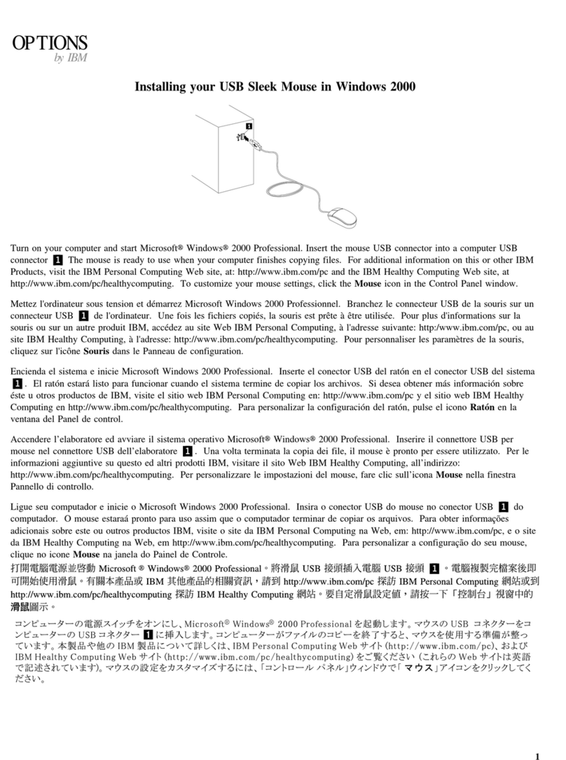IBM USB Sleek Mouse User manual