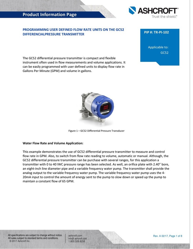 Ashcroft GC52 User manual
