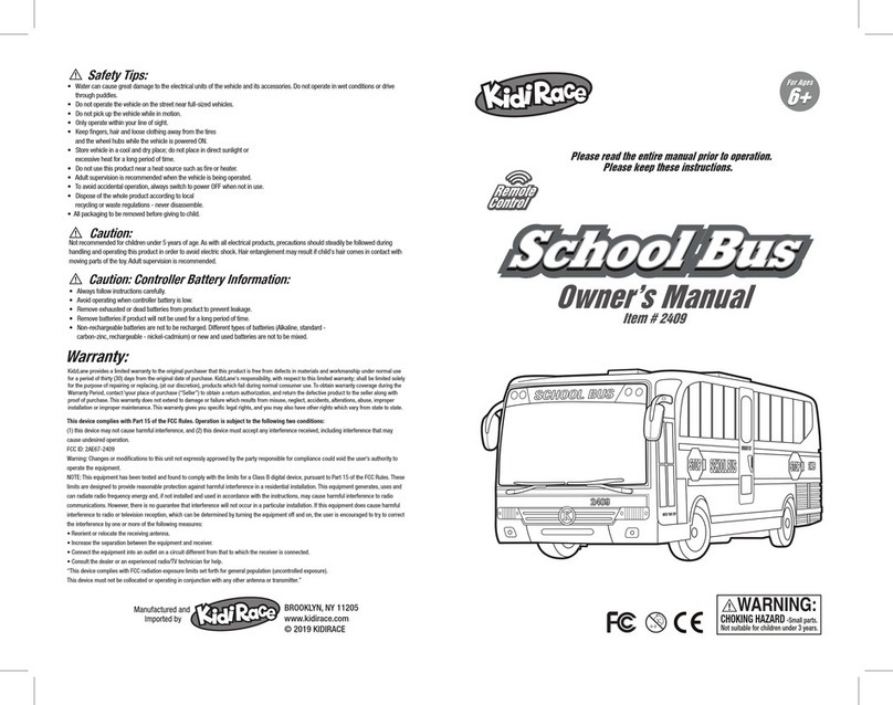 Kidi Race School Bus owner's manual