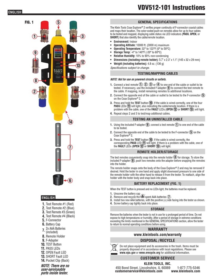 Klein Tools Coax Explorer 2 User manual