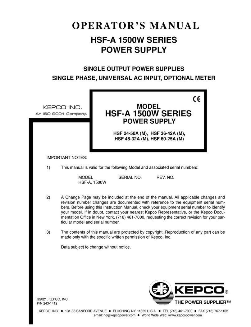 KEPCO HSF-A Series Operator's manual
