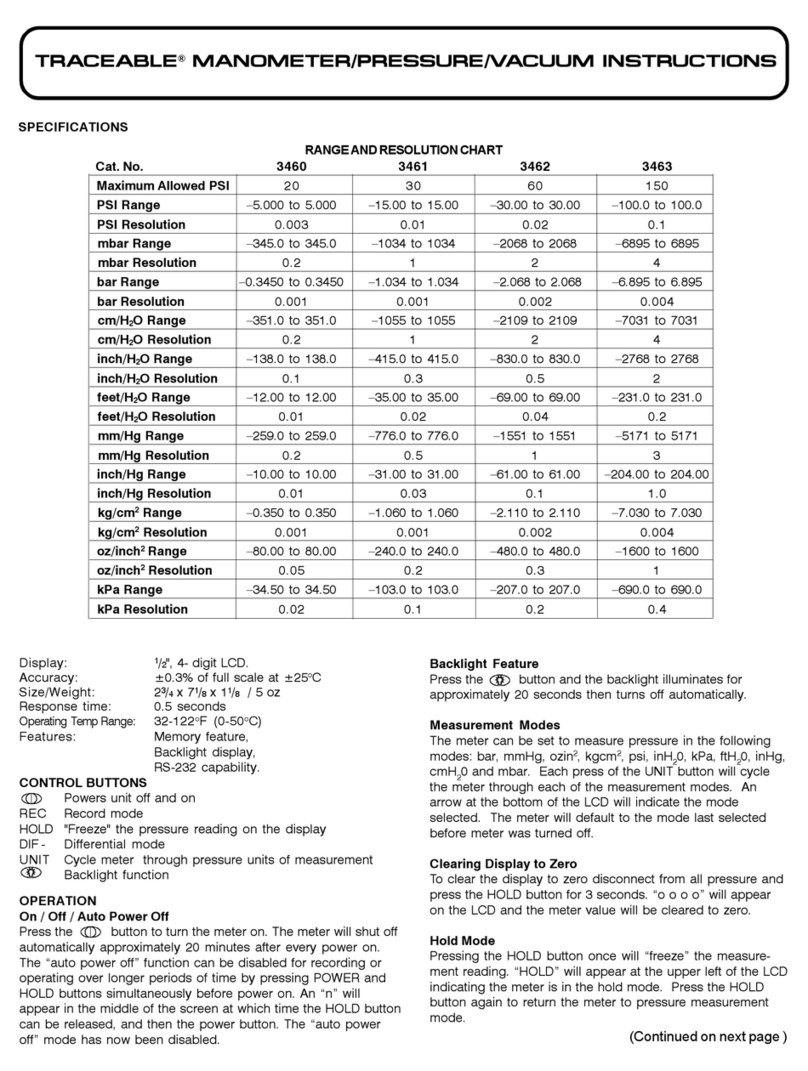 Traceable 3460 User manual
