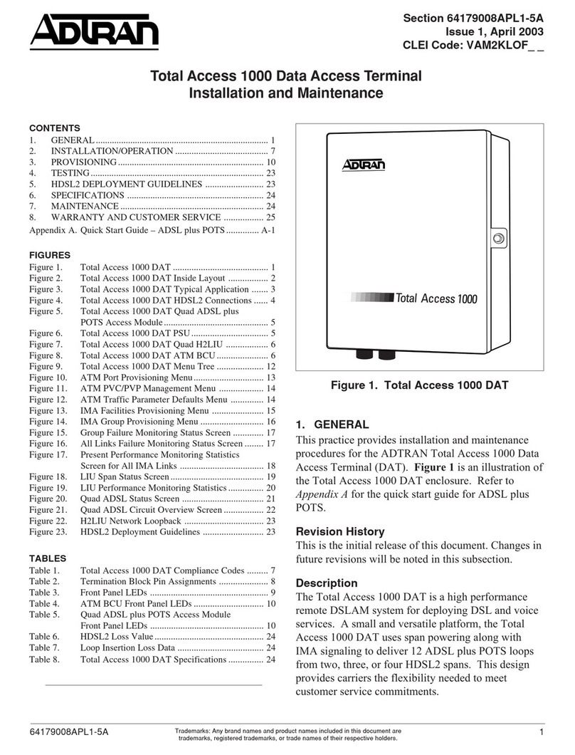 Adtron Total Access 1000 Installation and Maintenance