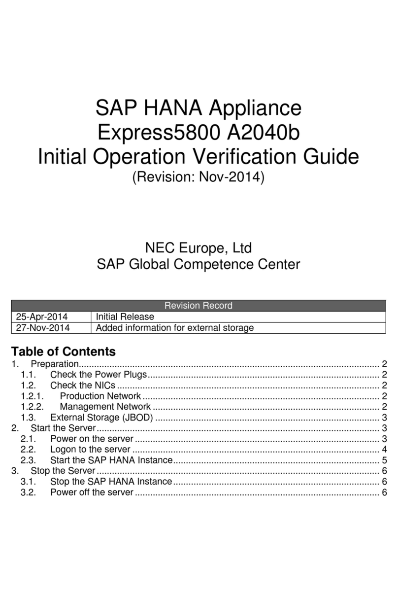 NEC NEC Express5800 Series Initial Operation Verification Guide