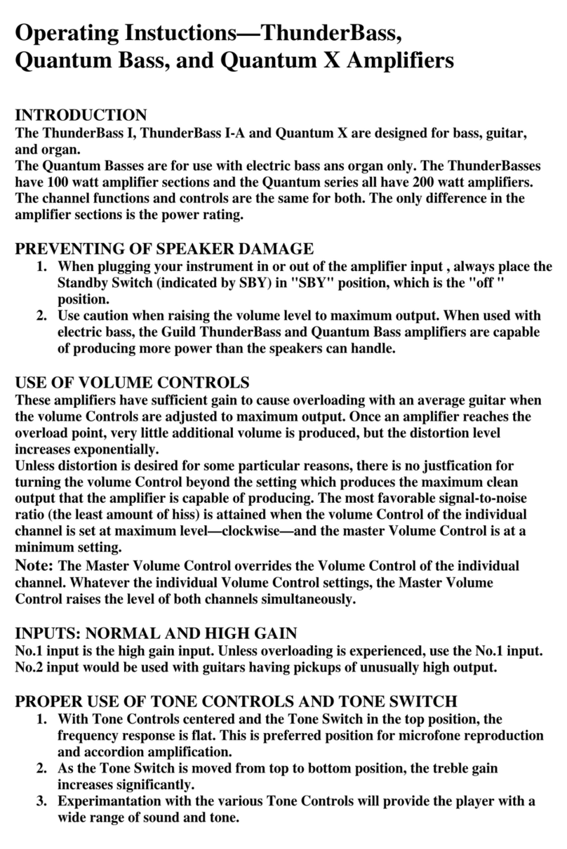 Guild ThunderBass I operating instructions