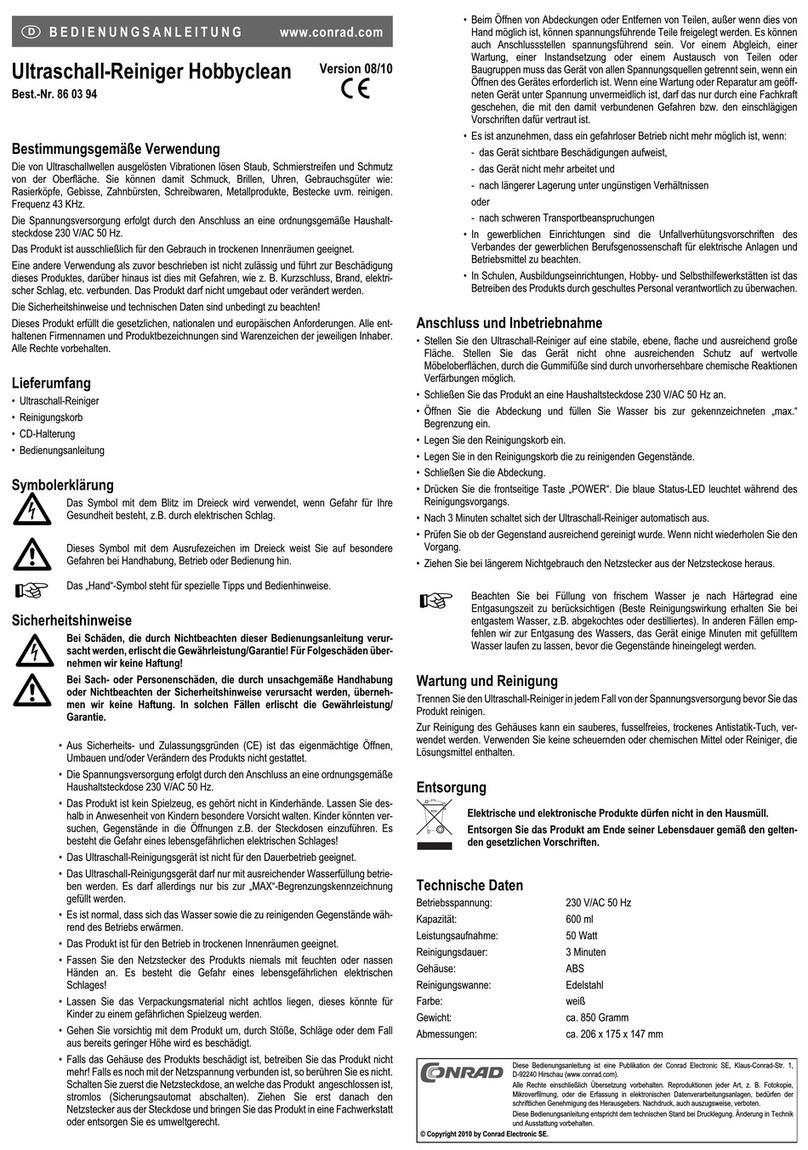 Conrad 86 03 94 operating instructions