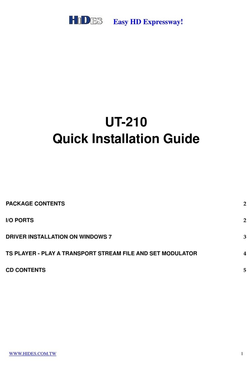 Hides UT-210 User manual