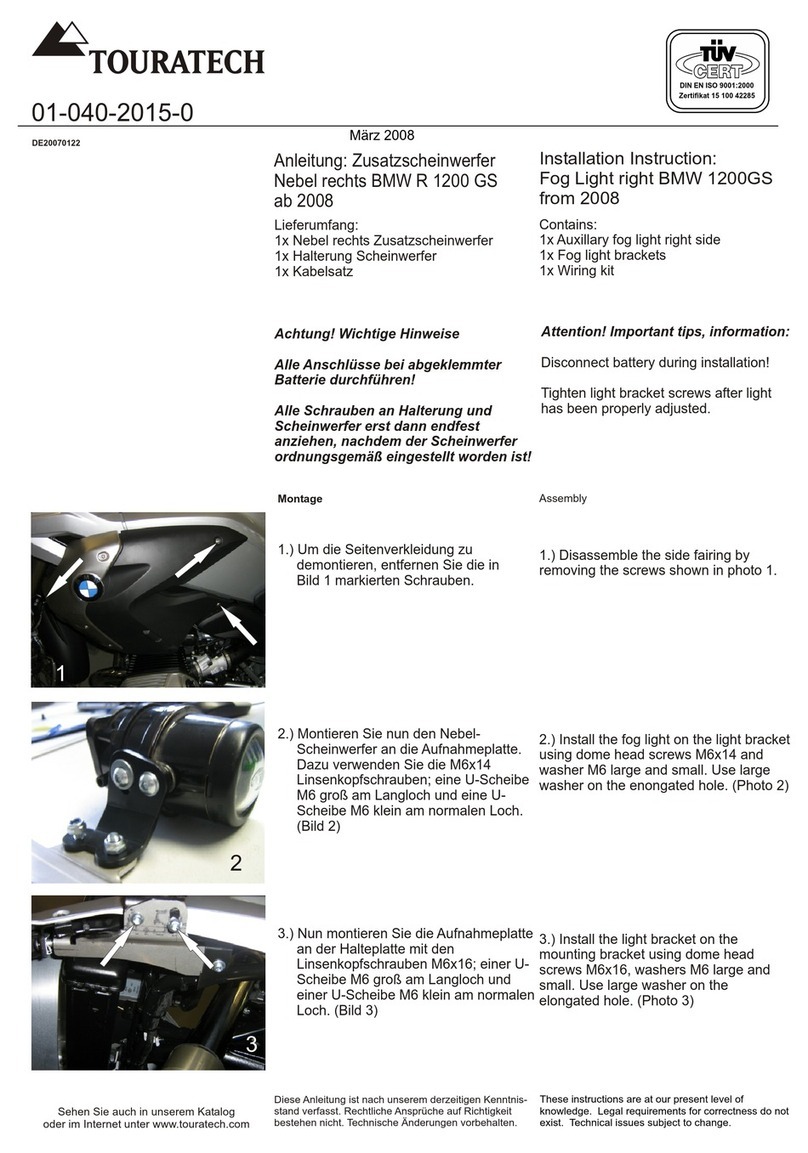 Touratech 01-040-2015-0 Installation instruction