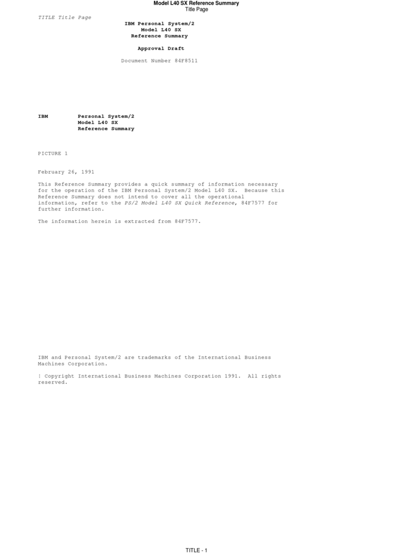 IBM PS/2 L40 SX Service manual IBM PS/2 L40 SX Service manual