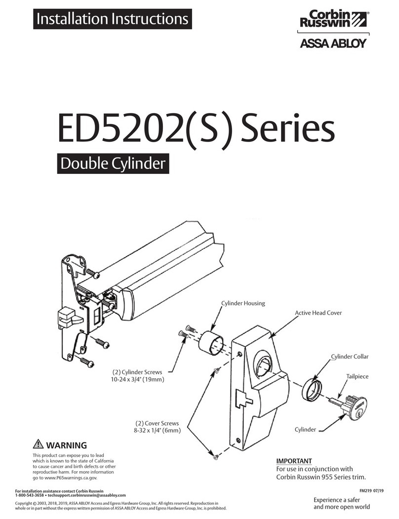 Assa Abloy ED5202 Series installation instructions