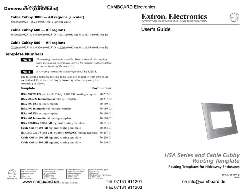 Extron electronics Cable Cubby 300C user guide