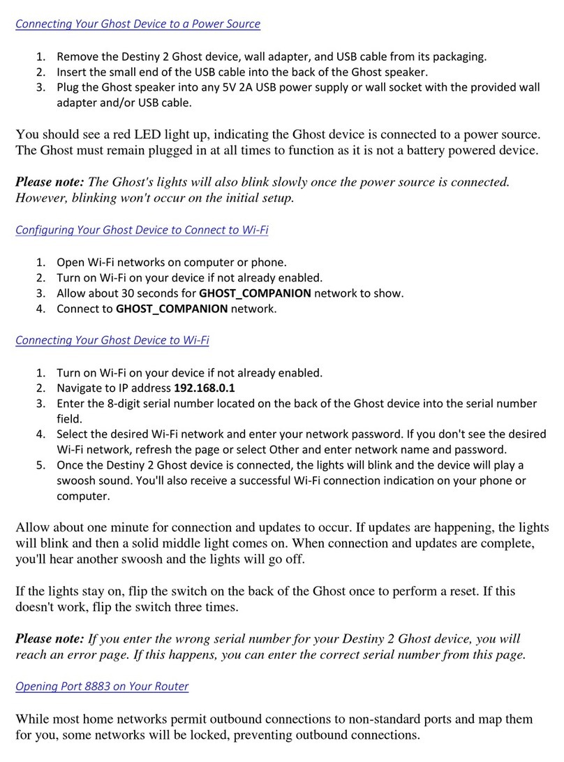 Activision Destiny 2 Ghost manual