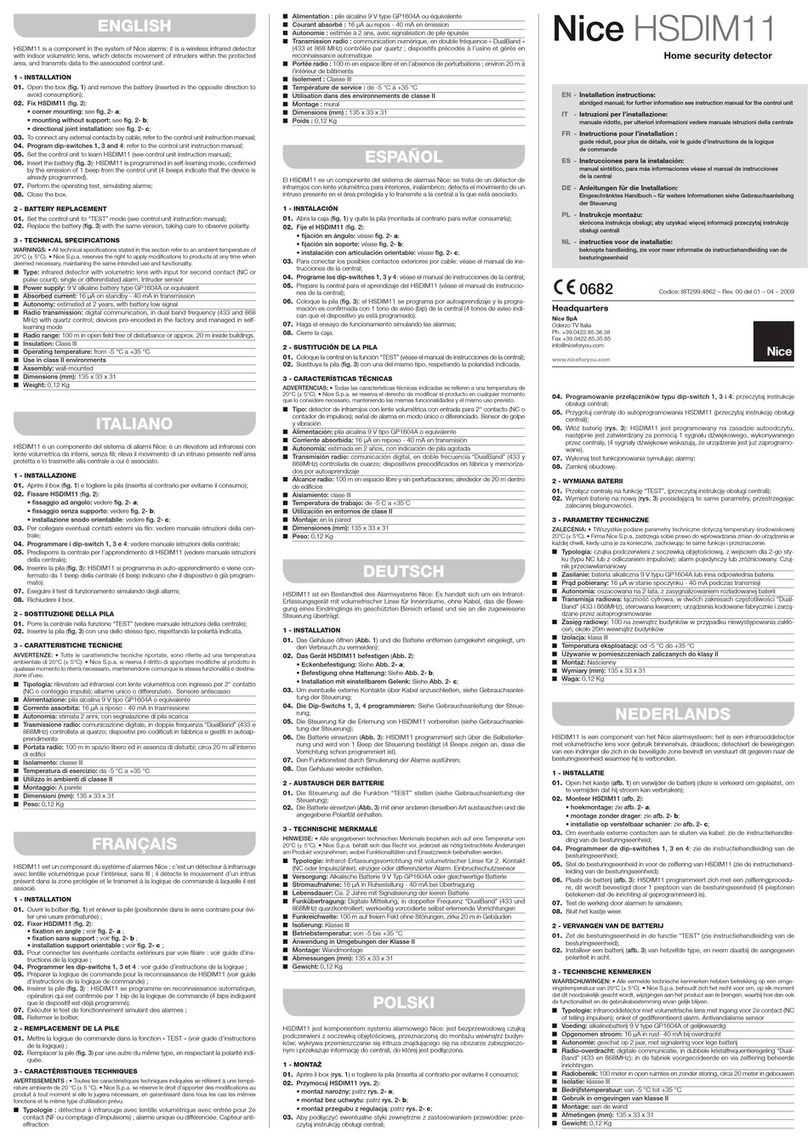 Nice HSDIM11 installation instructions