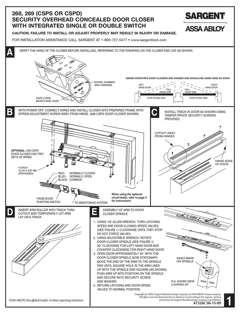 Assa Abloy SARGENT 268 Series User manual