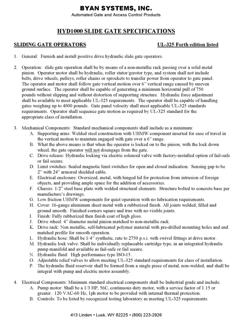 Byan Systems HYD 1000 Installation and technical manual Byan Systems HYD 1000 Installation and technical manual