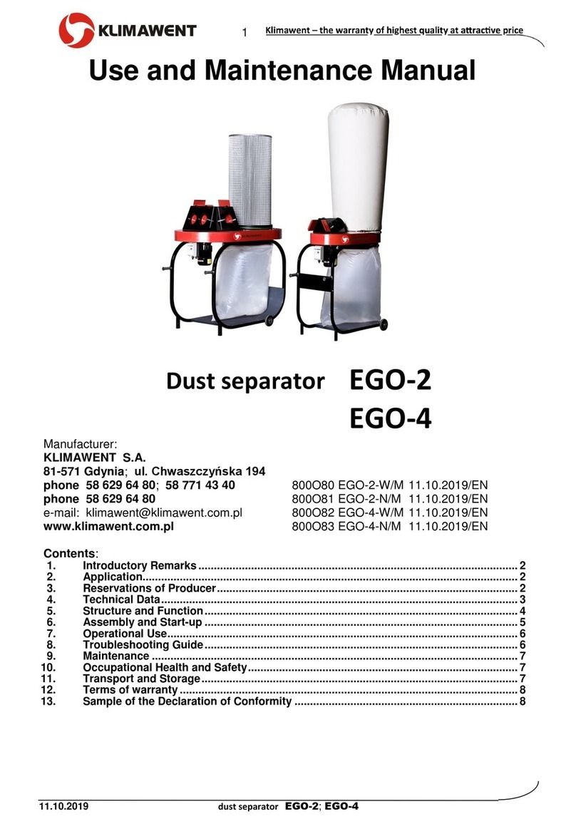 Klimawent EGO-2 Use and maintenance manual